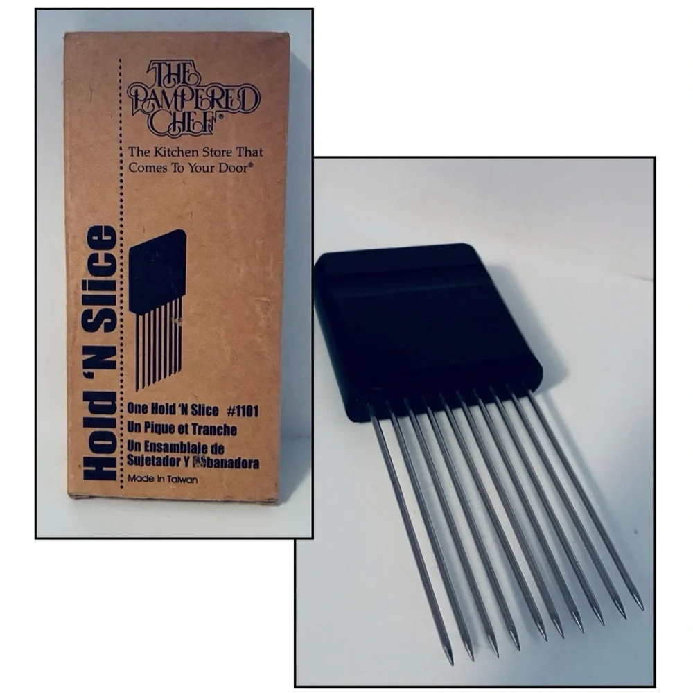 NIB The Pampered Chef “Hold n Slice” Cooking Tool, #1101, 1990’s, new in box